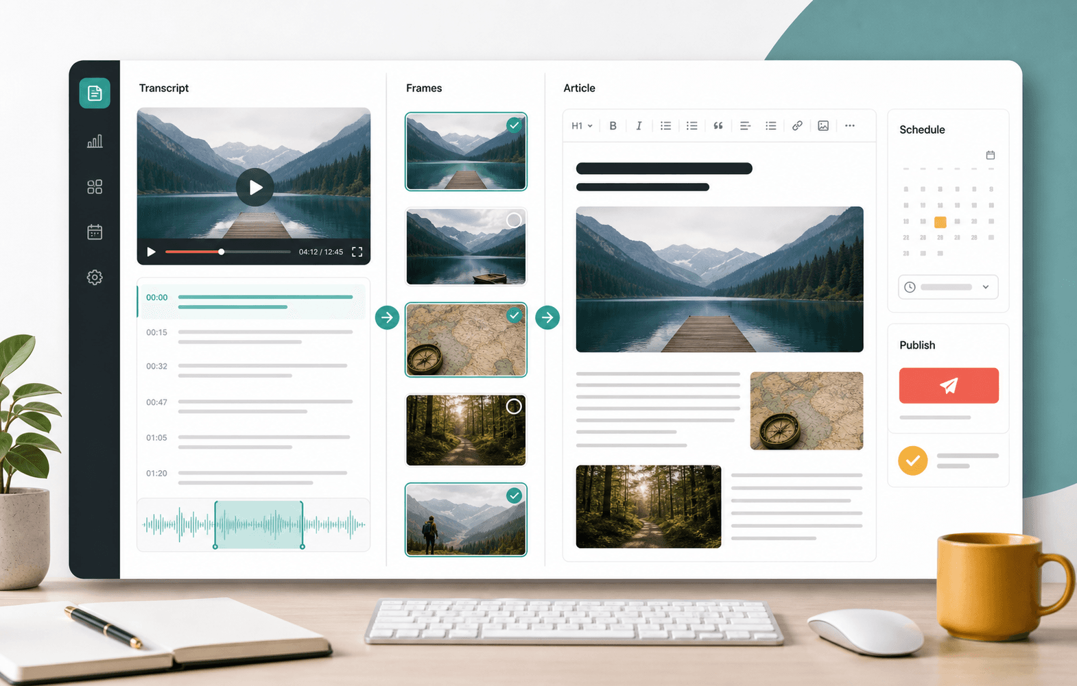 StoryFrameAI editorial workflow interface